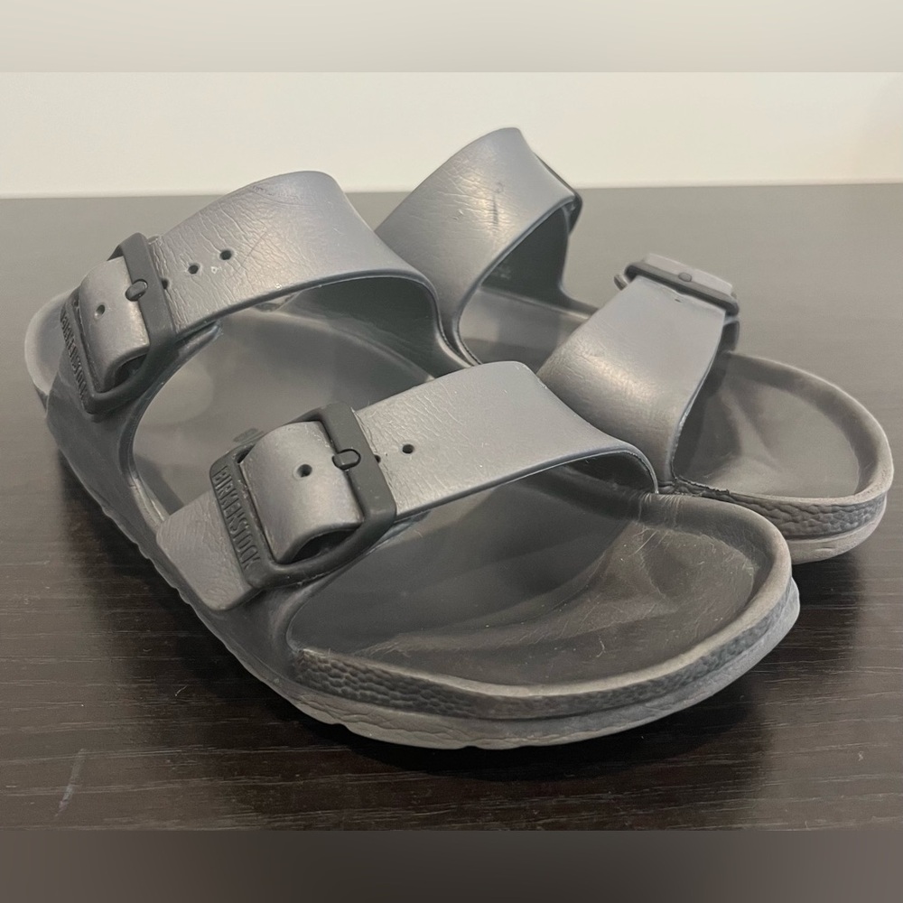 Birkenstock Arizona EVA Slide Sandals Metallic Anthracite SZ 37 US Women's 6 6.5